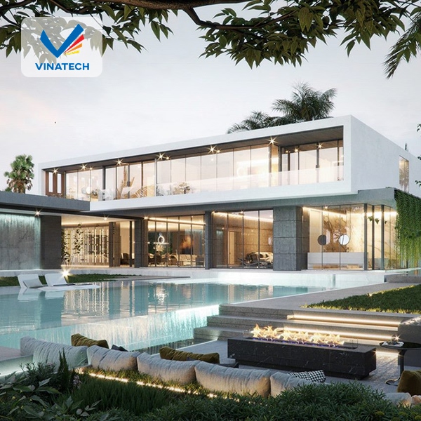 Chọn kiểu dáng hồ bơi đơn giản như chữ nhật hoặc oval giúp giảm thi công