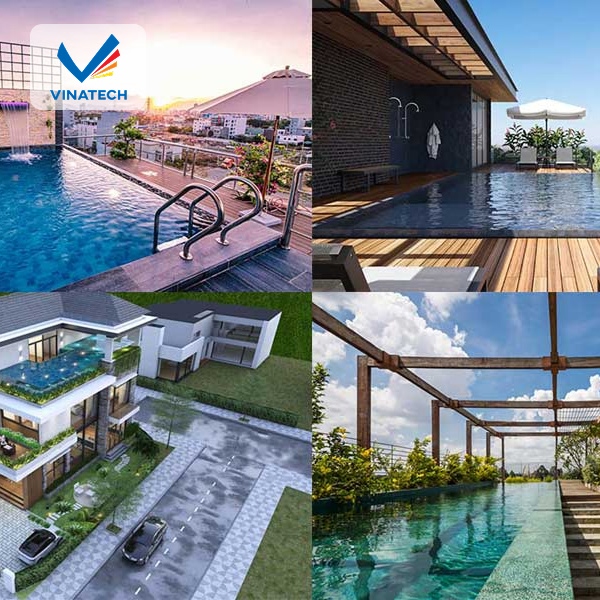 Vinatech - Đơn vị thiết kế hồ bơi sân thượng đẹp, an toàn cho mọi không gian sống