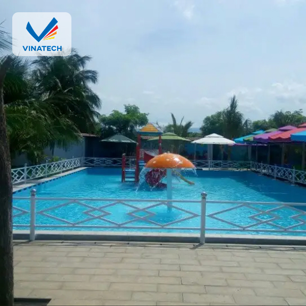 Hệ thống lọc nước hiện đại cho thi công hồ bơi cho homestay.