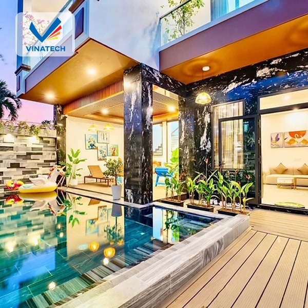 Thi công hồ bơi Vintage với vật liệu cổ điển bền đẹp