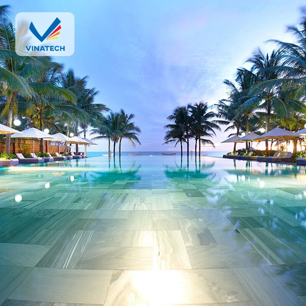 Thi công hồ bơi Vintage sử dụng vật liệu bền ngoài trời