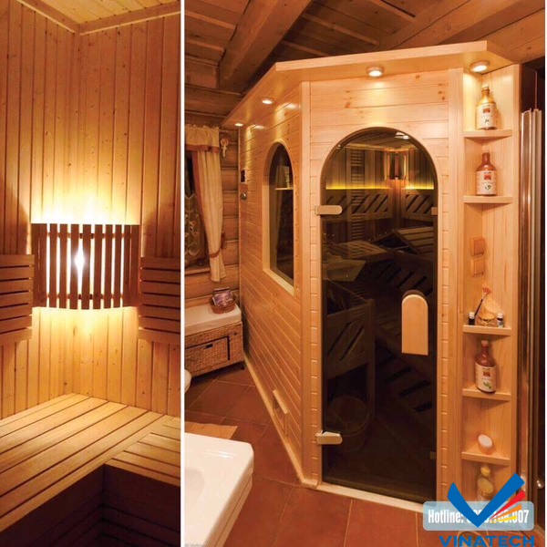 phòng xông đẹp, phòng xông sauna cửa vòm