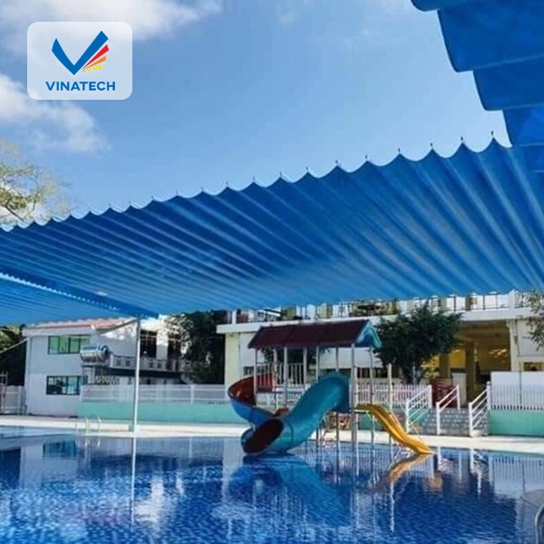 ​Thiết kế mái che hiện đại giúp hồ bơi thêm thẩm mỹ, sang trọng và tiện nghi hơn