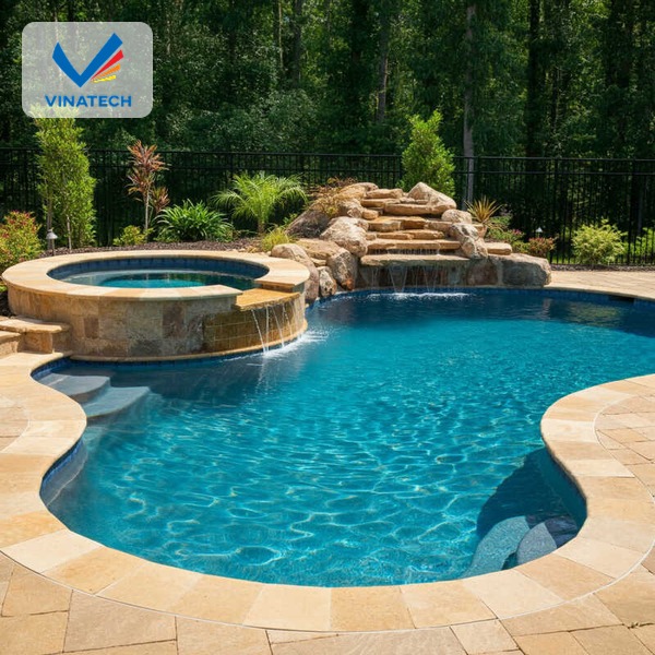 Các mẫu hồ bơi được thiết kế đa dạng về kích thước, kiểu dáng và phong cách để phù hợp với từng công trình