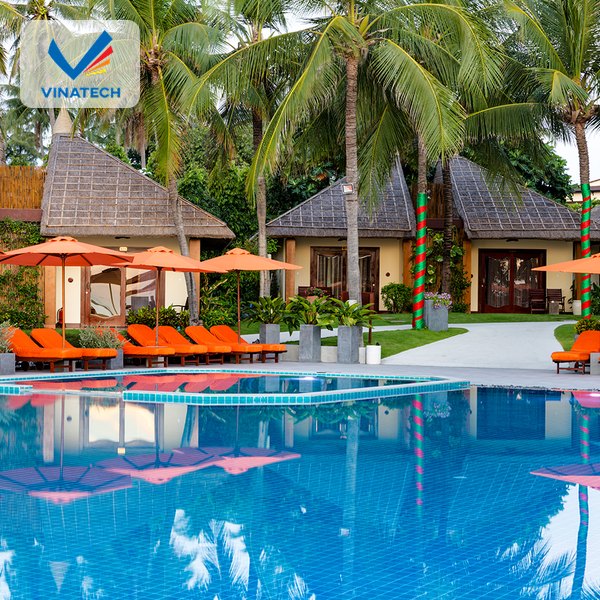 Quy trình chuyên thi công hồ bơi resort tại Vinatech, chuẩn ISO, lọc nước thông minh