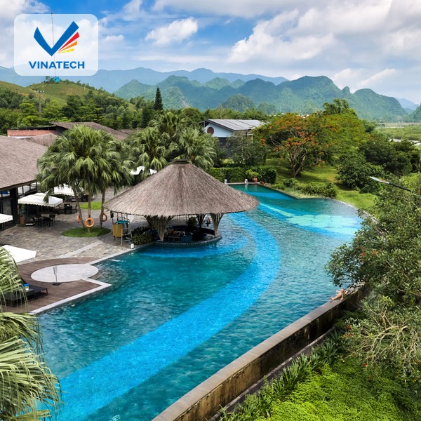 Chuyên thi công hồ bơi resort chuyên nghiệp, cùng công nghệ hiện đại, xử lý chống thấm tốt
